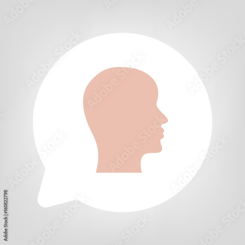 Kreis Sprechblase - Kopf Profil