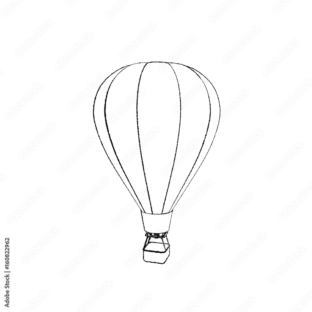 Naklejka premium Hot air balloon. Isolated on white background. Sketch illustration.