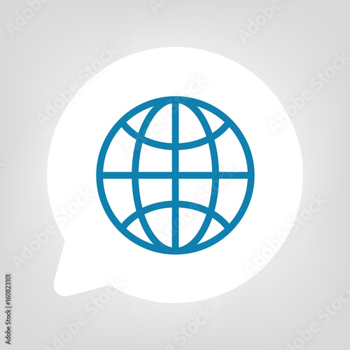 Kreis Sprechblase - Internet Weltkugel blau