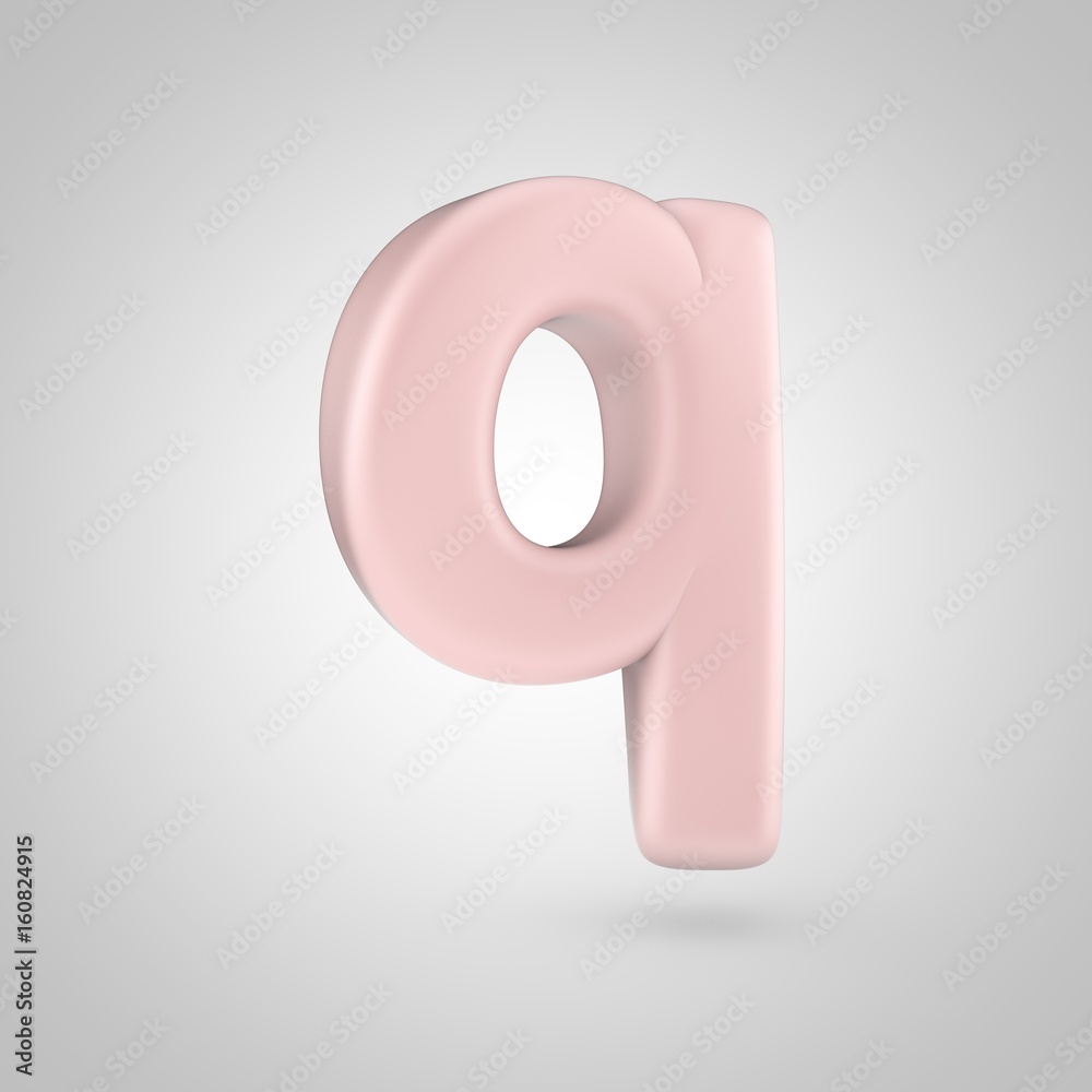 Millennium Pink color letter Q lowercase isolated on white background Millennium Pink color letter Q lowercase isolated on white background
