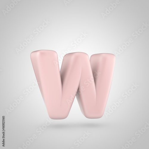 Millennium Pink color letter W lowercase isolated on white background © Whitebarbie