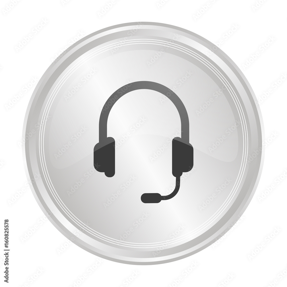 Headset Support - Verchromter Button Headset Support - Verchromter Button