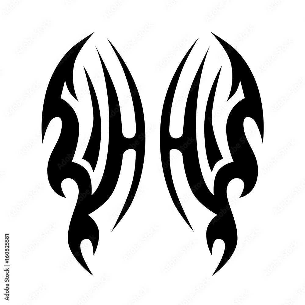 TRIBAL TATTOO ART DESIGNS Sketched Simple Isolated Vector Tattoo Idea