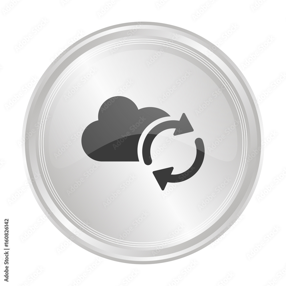 Wolke Synchronisation - Verchromter Button Wolke Synchronisation - Verchromter Button