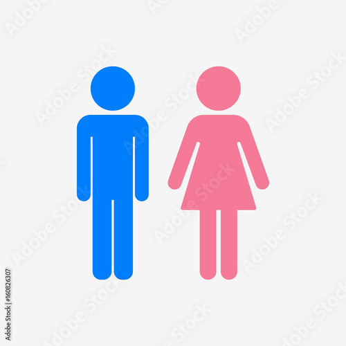 Stickman. Male female. Vector.