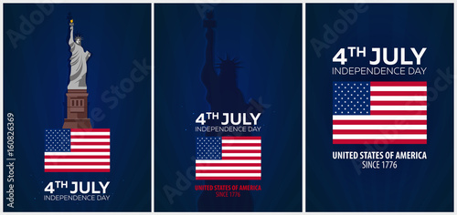 American Independence Day. 4th July. Template background for greeting cards, posters, leaflets and brochure. Vector illustration.
