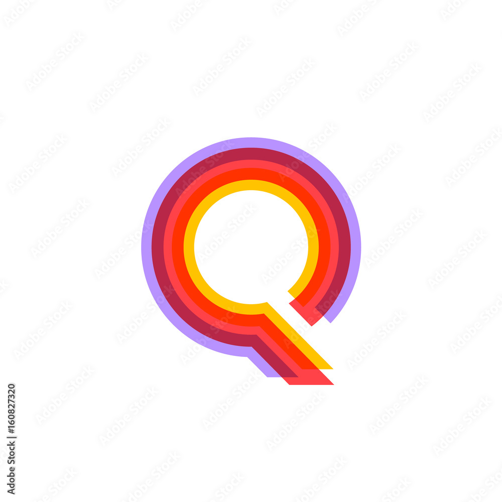 Letter Q logo with Colorful three line, real estate, apartment, condo, house, modern, digital, technology logotype Letter Q logo with Colorful three line, real estate, apartment, condo, house, modern, digital, technology logotype