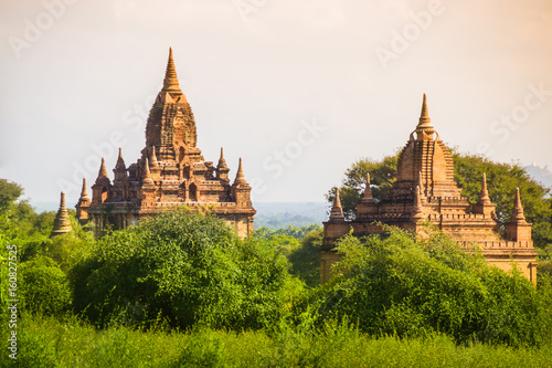 myanmar sunset pagan bagan burma shadows