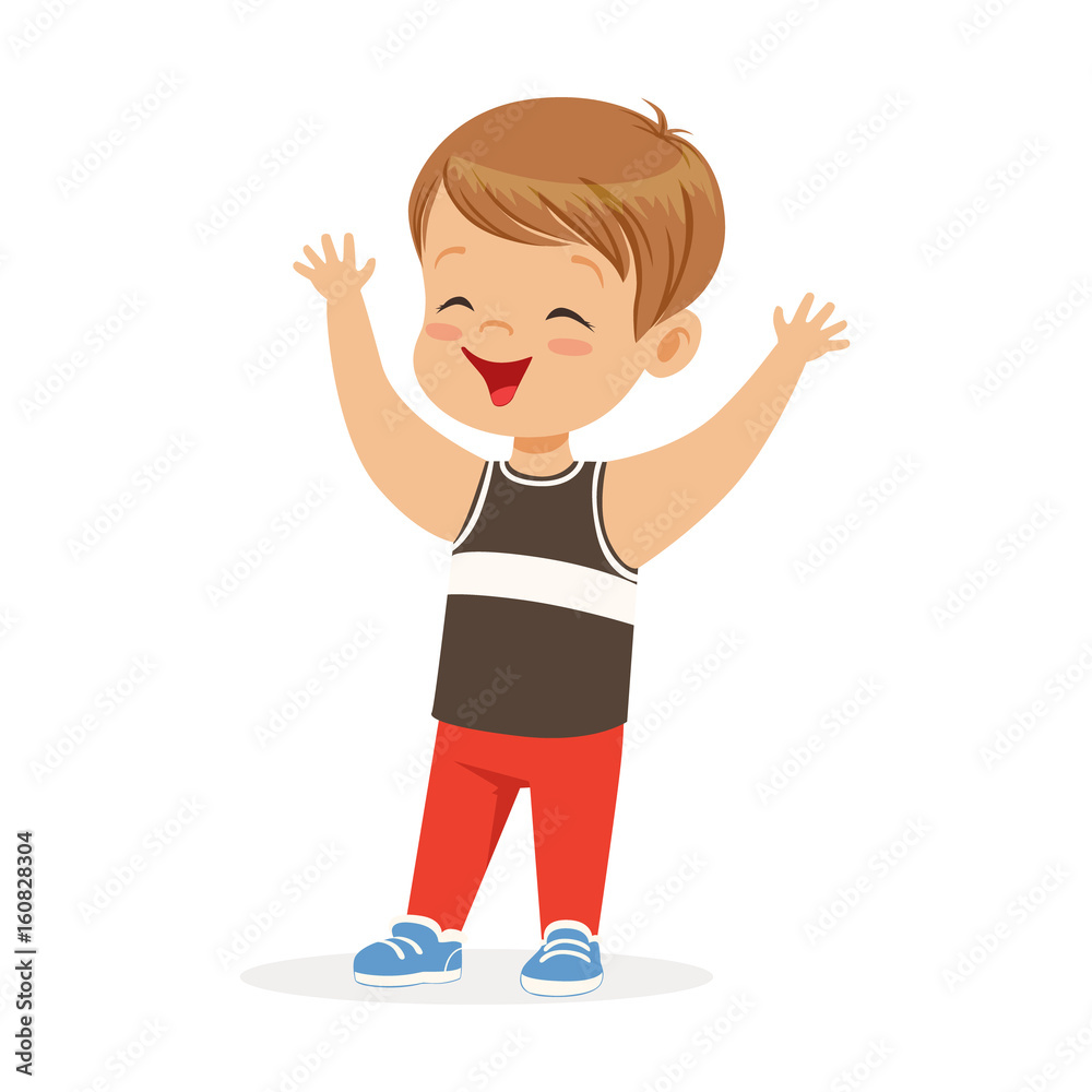 Cute smiling little boy in casual clothes colorful cartoon character vector Illustration Cute smiling little boy in casual clothes colorful cartoon character vector Illustration
