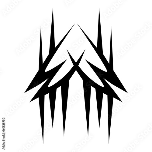 Fototapeta Naklejka Na Ścianę i Meble -  Tattoo tribal vector design. Sketched simple isolated vector. Tattoo design for girl, woman and man. Abstract tribal tattoo pattern. 