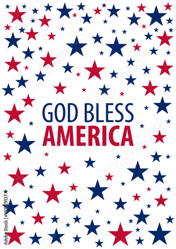 Wallpaper Mural American Independence Day. God Bless America. 4th July. Template background for greeting cards, posters, leaflets and brochure. Vector illustration. Torontodigital.ca