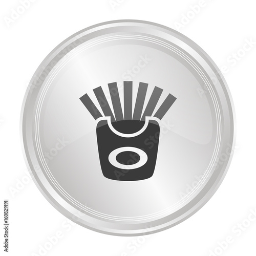 Pommes Frites - Verchromter Button