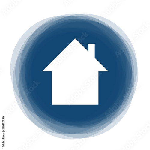 Abstract round button - house icon