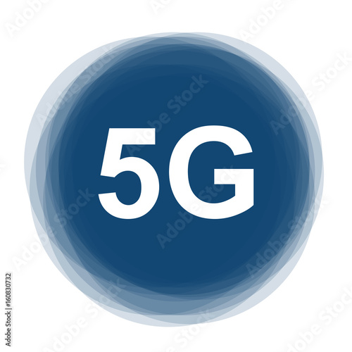 Abstract round button - 5G highspeed internet