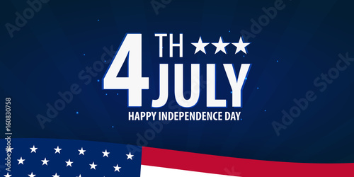 American Independence Day. 4th July. Template background for greeting cards, posters, leaflets and brochure. Vector illustration.