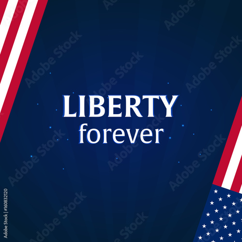 American Independence Day. 4th July. Template background for greeting cards, posters, leaflets and brochure. Vector illustration.