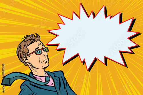 surprised man businessman pop art