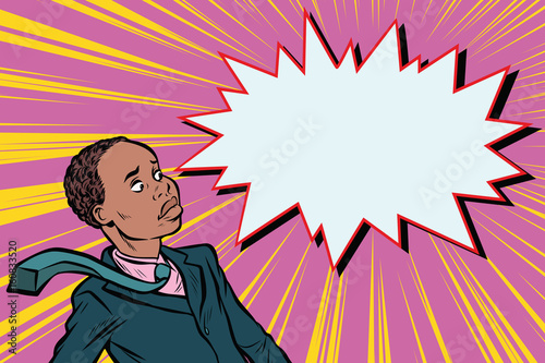 surprised man businessman pop art