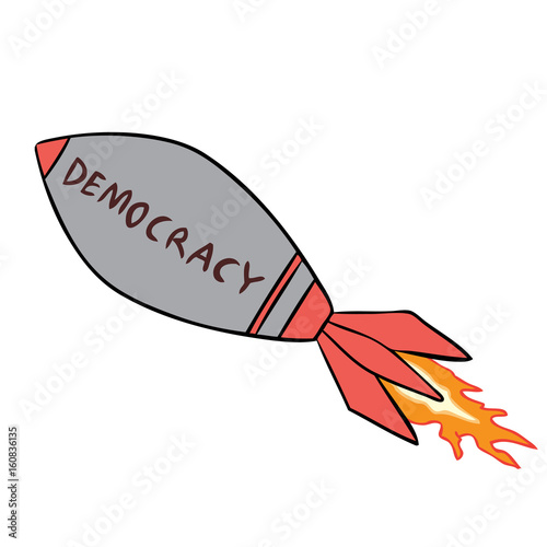 vector cartoon rocket democracy