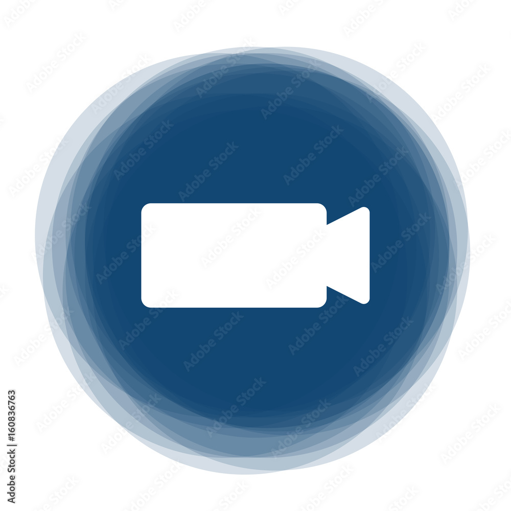 Abstract round button - video camera icon Abstract round button - video camera icon
