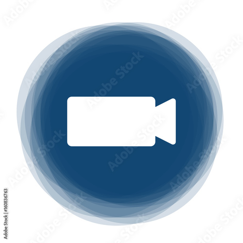 Abstract round button - video camera icon