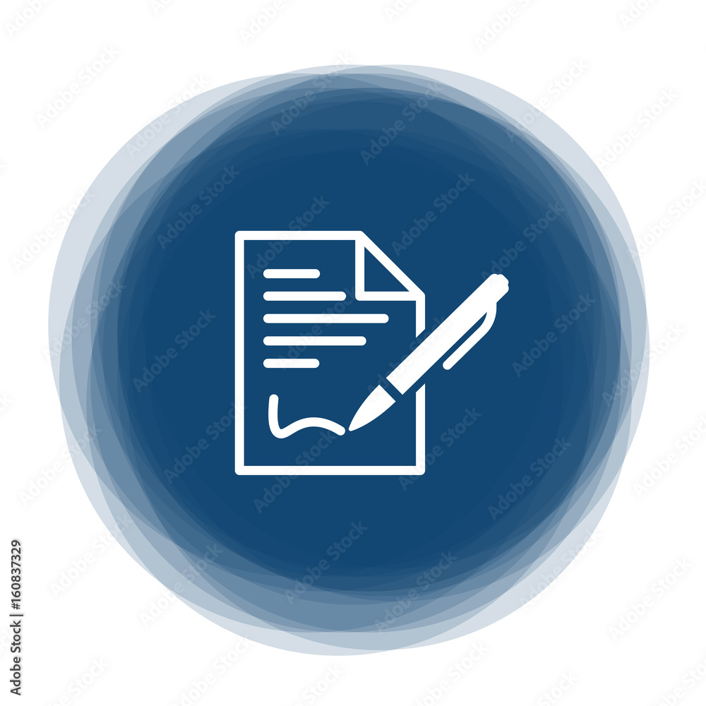 Abstract round button - sign document