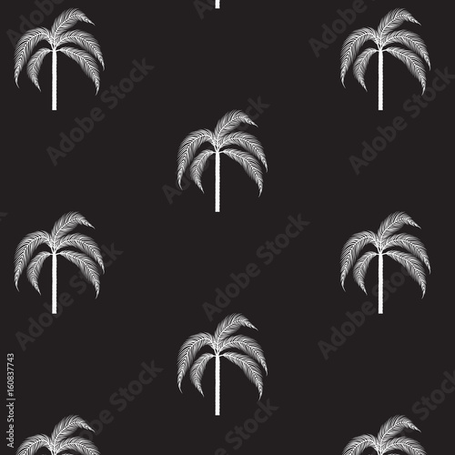 drawing palm trees on a black background