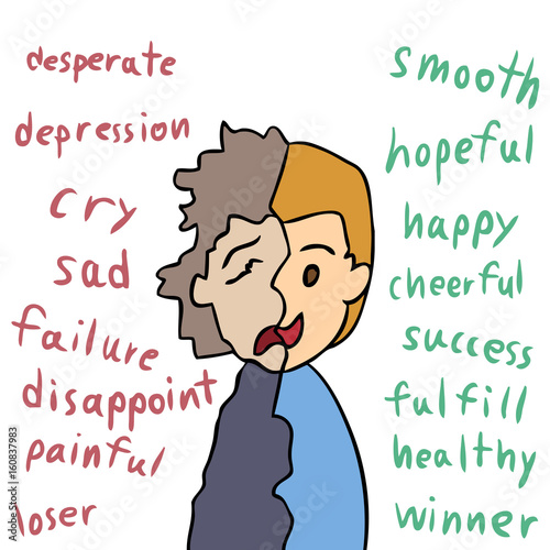 vector cartoon opposite emotion