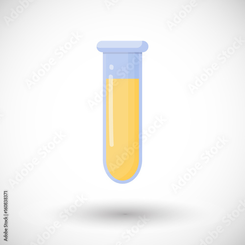 Tube with blood plasma vector flat icon