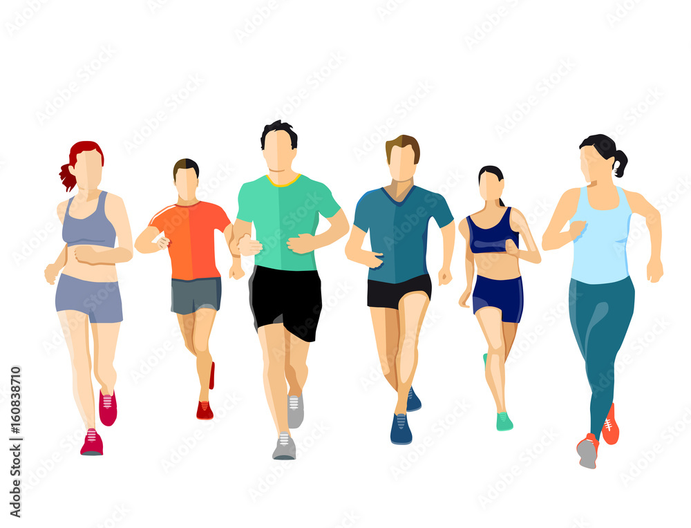 eine Gruppe von Läufern, Illustration