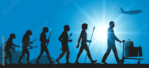 voyageur - voyage - évolution - avion - progrès -tourisme - aéroport - Darwin