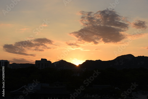 sunset sky scape in seoul korea 