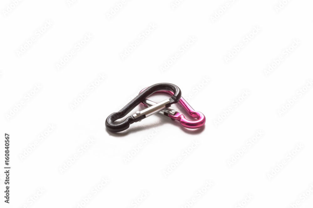 Carbiners isolated against white background Carbiners isolated against white background