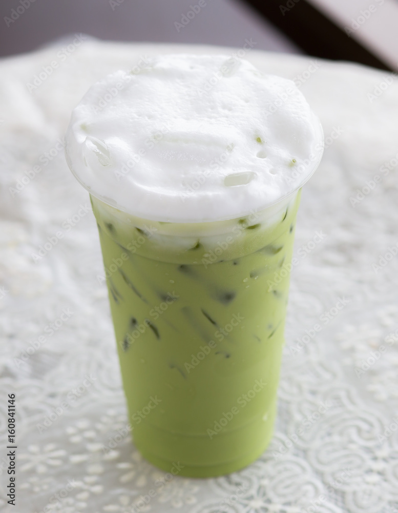 Green tea is cool in clear glass. Green tea is cool in clear glass.