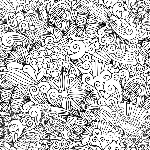Fototapeta Naklejka Na Ścianę i Meble -  Doodle floral decorative pattern