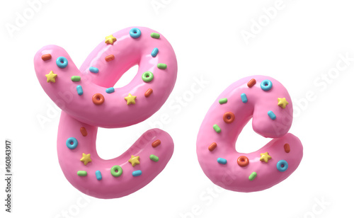 Pink cream with multi-colored sweets font