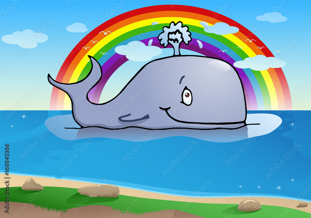 Naklejka premium happy big whale