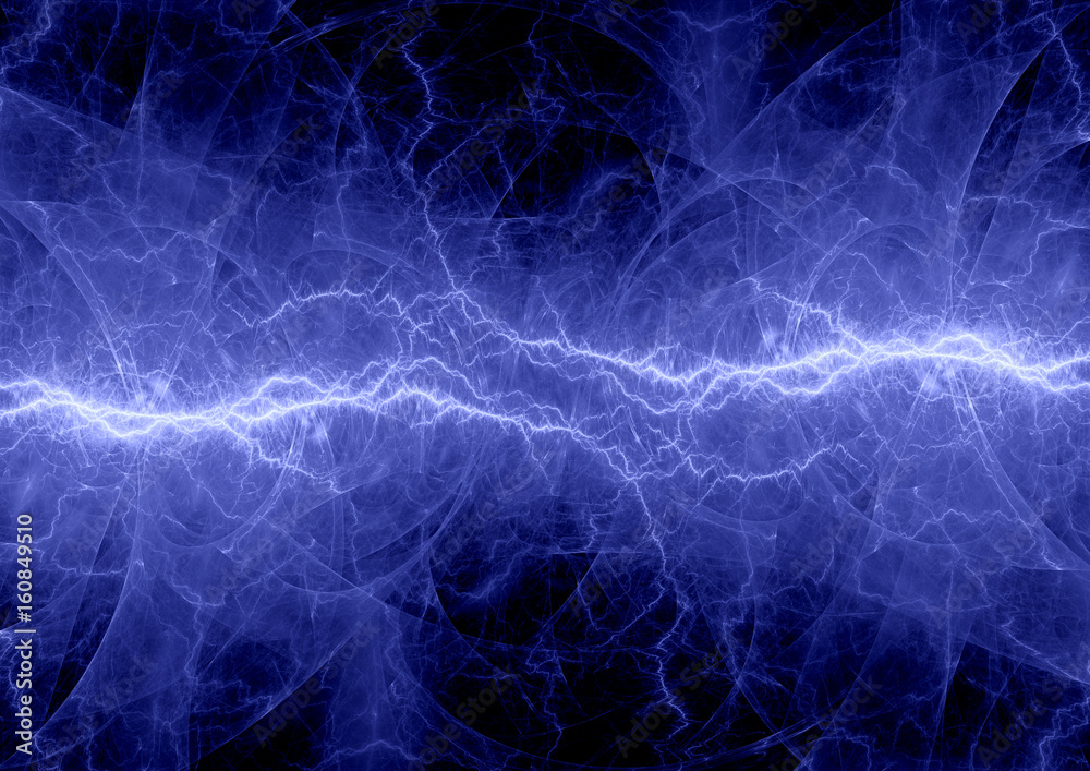 Blue lightning background, abstract plasma element