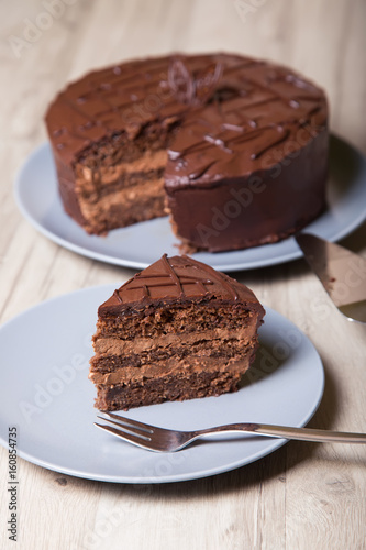 Chocolate cake Prague. Homemade baking. © tasha_lyubina