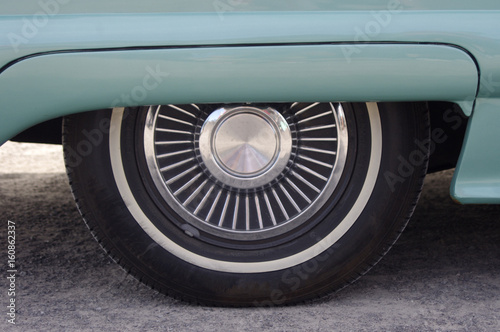 Vintage car with chrome wheel © stephaniemurton