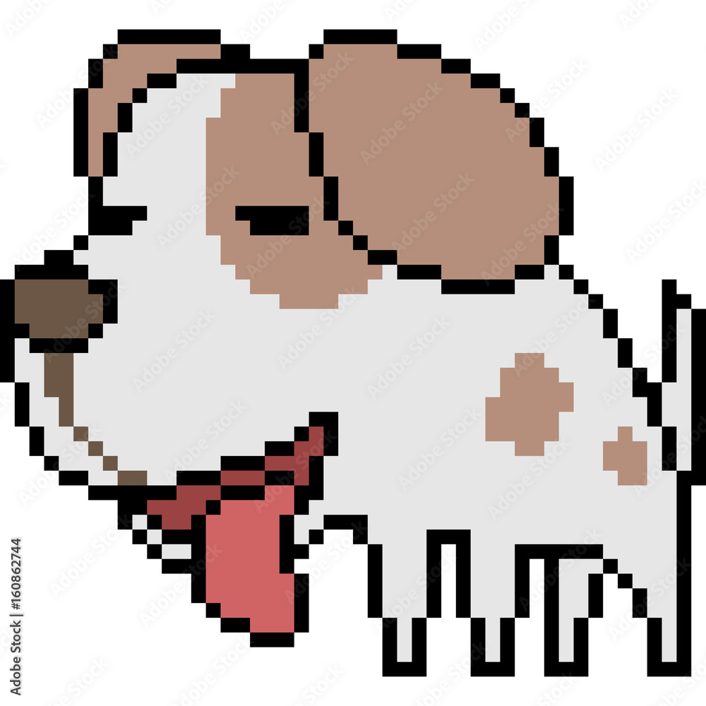 vector pixel art dog vector pixel art dog