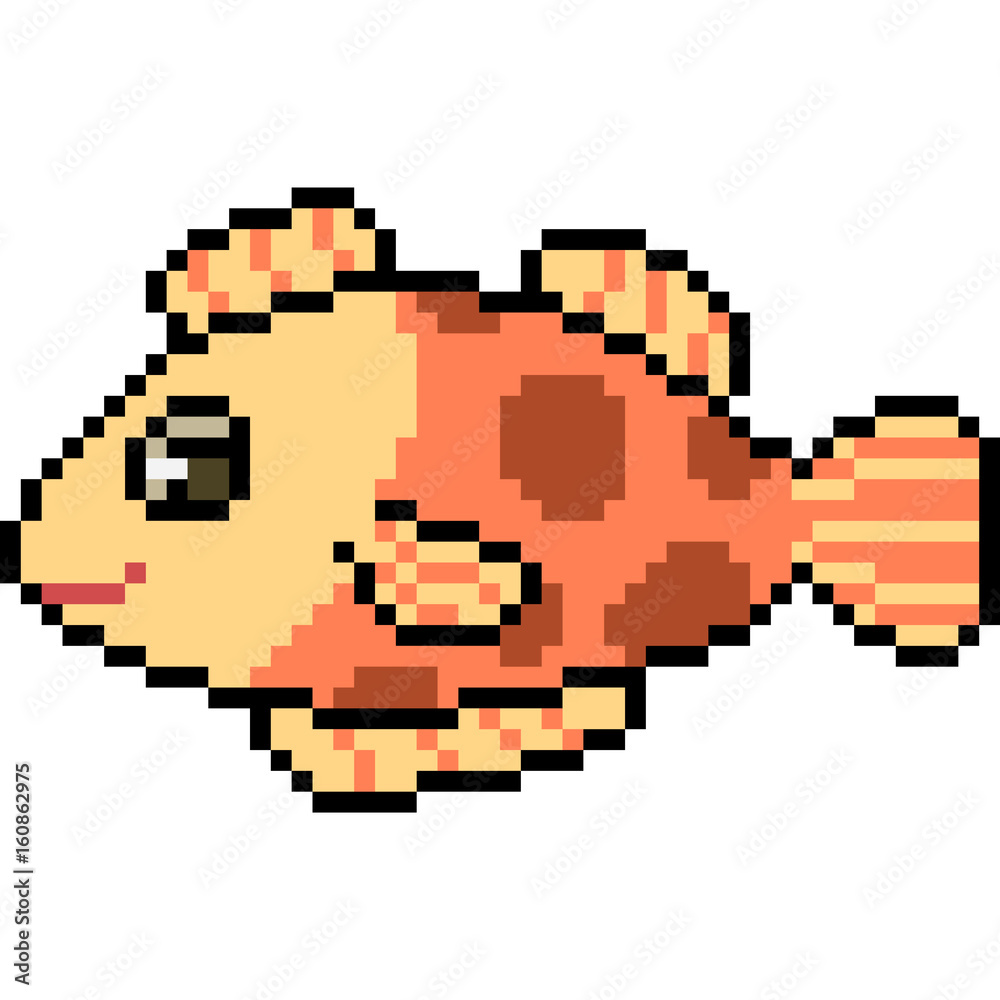 Obraz premium vector pixel art fish