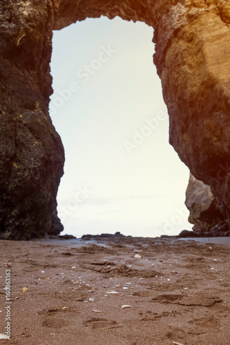 A ground view of one of many natural archways in Lagos  Portugal