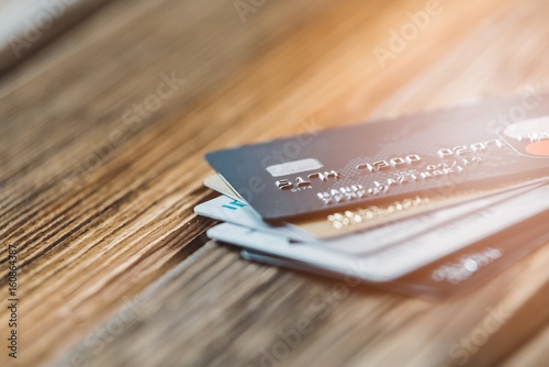Few plastic credit cards photo