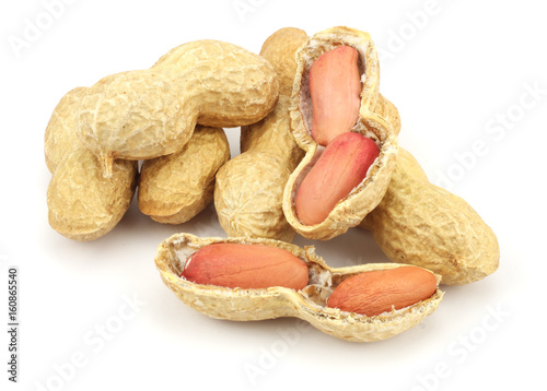 peanuts isolated on the white background