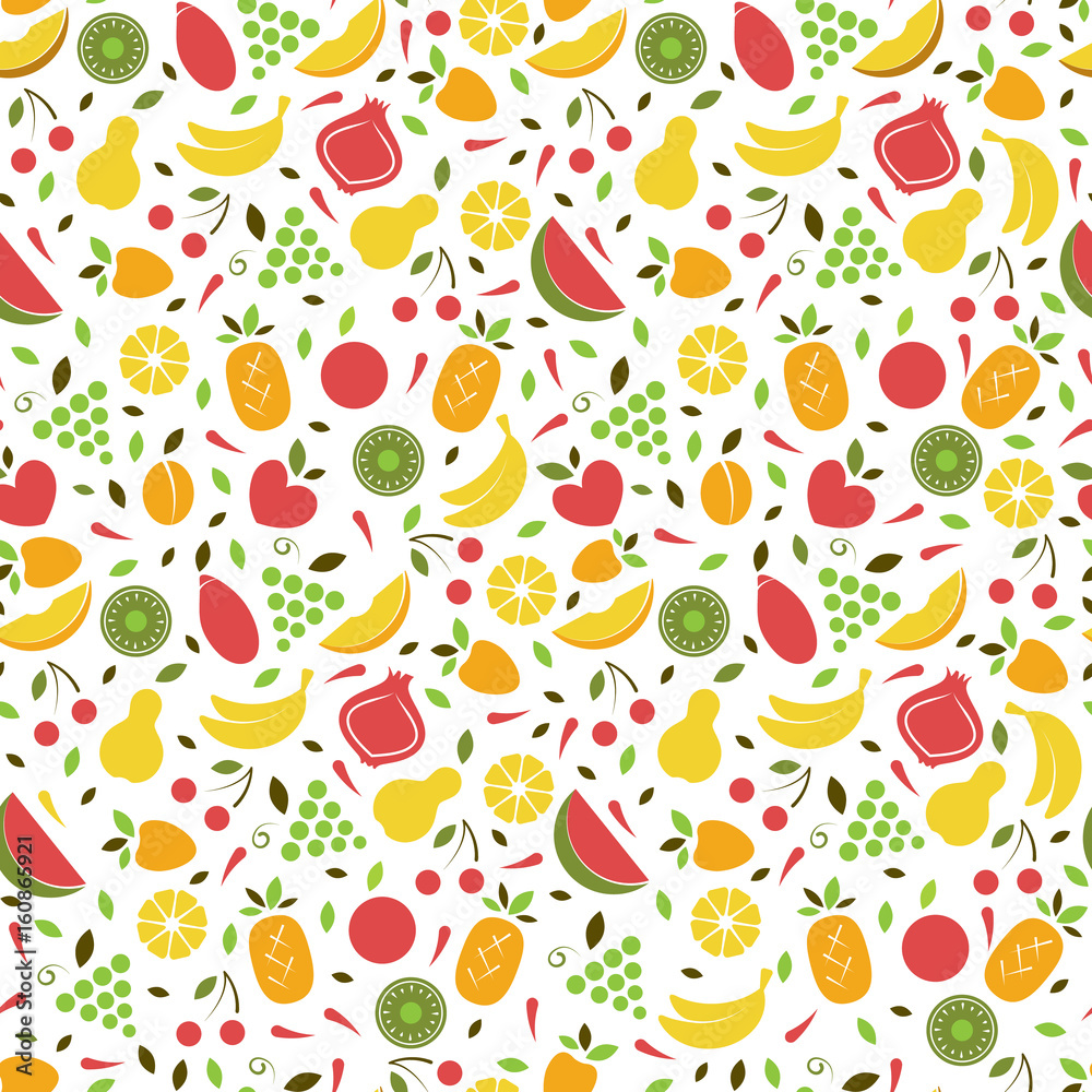 Fototapeta premium Fruit seamless pattern