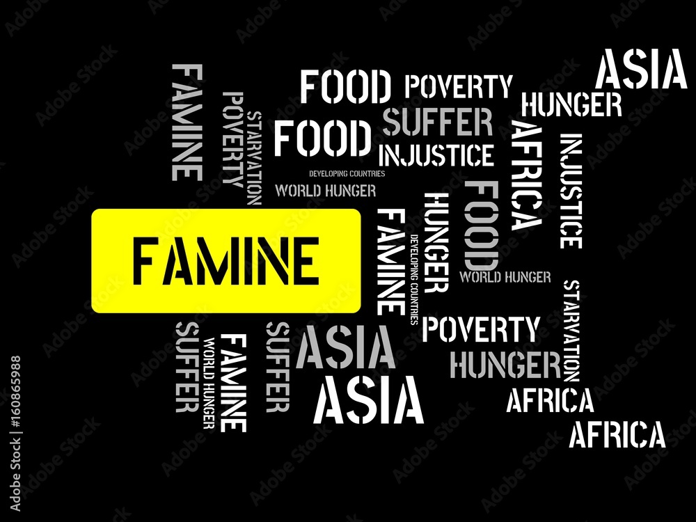FAMINE - image with words associated with the topic FAMINE, word cloud, cube, letter, image, illustration FAMINE - image with words associated with the topic FAMINE, word cloud, cube, letter, image, illustration