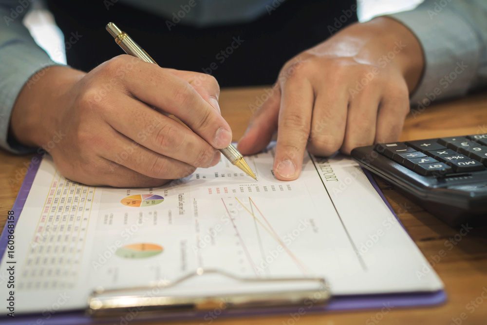 Close up business man signing contract making a deal, classic business
