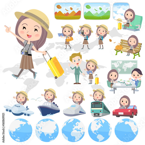 Long hair woman travel