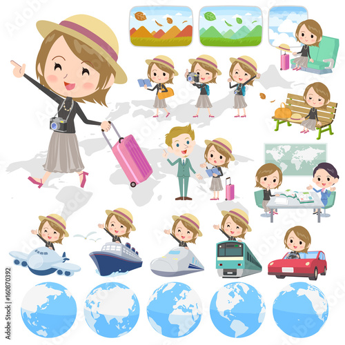 Short hair black high necked woman travel